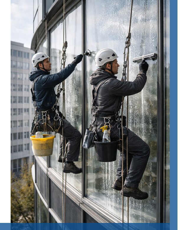 Мойка панорамных окон в Прохладном от 379 р. заказать у ВЫСОТНИК-Прх
