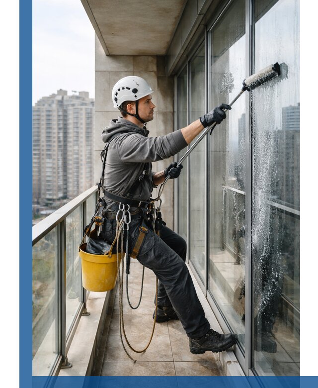 Профессиональная мойка балконного остекления в Прохладном