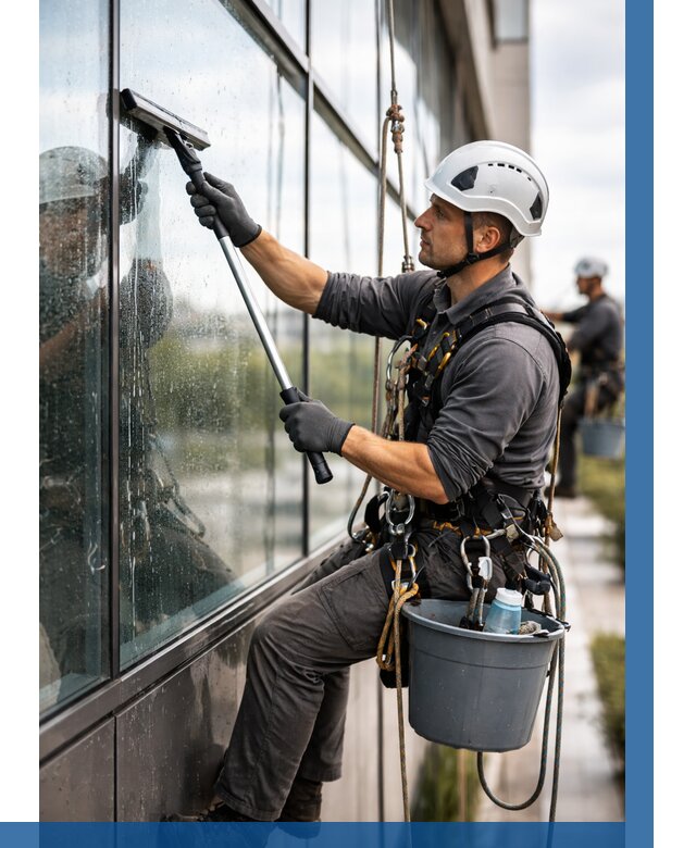 Мойка стеклянных фасадов в Прохладном от 217 р. | ВЫСОТНИК-Прх