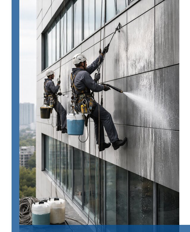 Профессиональная мойка вентилируемых фасадов в Прохладном