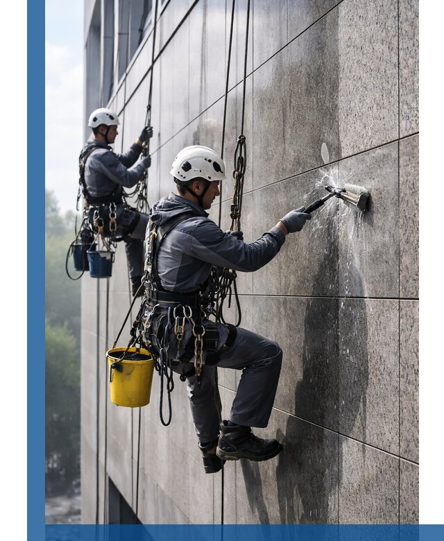 Профессиональная мойка фасада из керамогранита в Прохладном