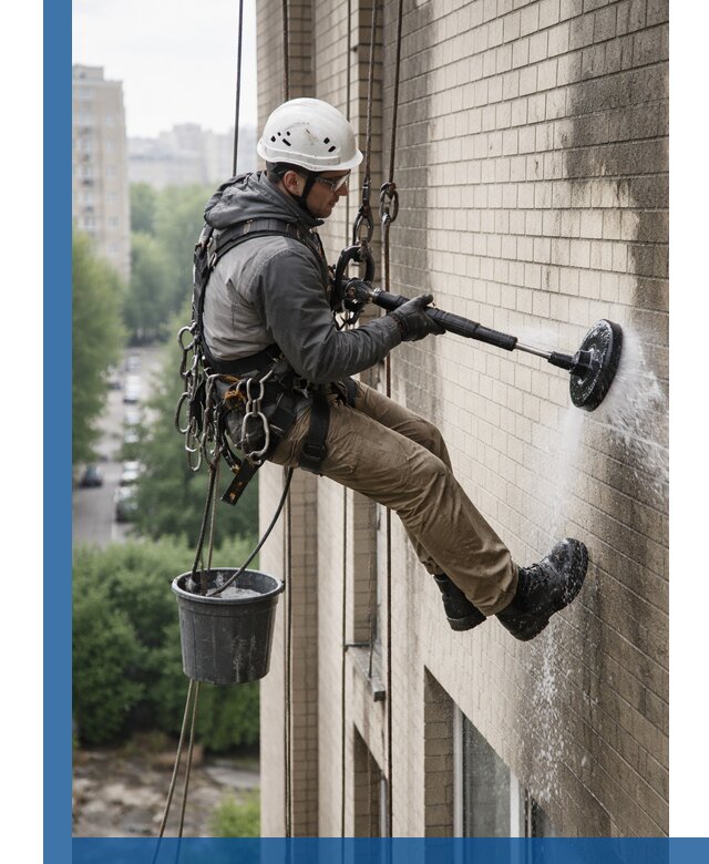 Очистка фасада от копоти в Прохладном профессионально и безопасно