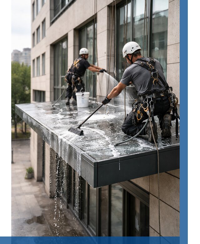 Мойка козырьков и навесов в Прохладном от 3792 р. | ВЫСОТНИК-Прх