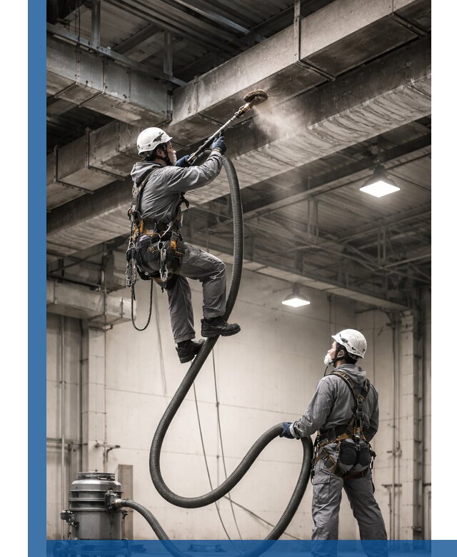 Обеспыливание потолочных конструкций в Прохладном промышленным альпинизмом