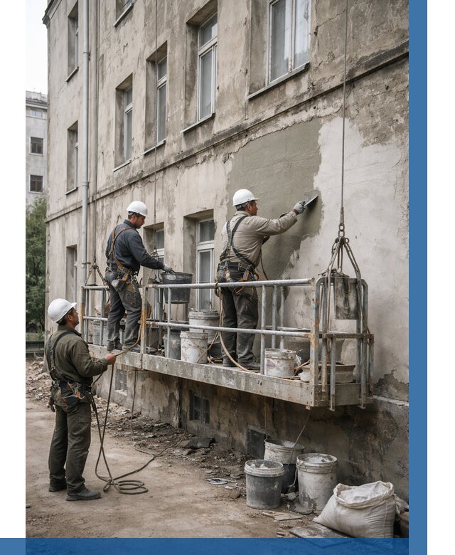 Капитальный ремонт фасада в Прохладном от 4550 р. | ВЫСОТНИК-Прх