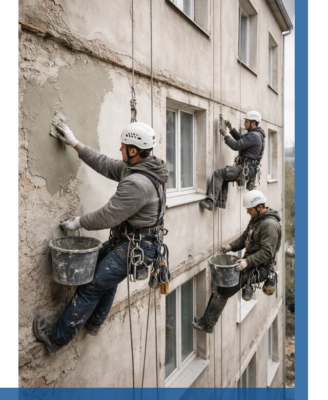 Ремонт штукатурного фасада в Прохладном от 812 р. под ключ | ВЫСОТНИК-Прх