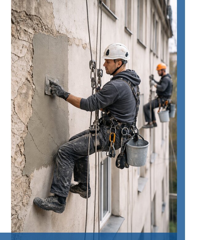 Восстановление штукатурки фасада в Прохладном от 1300 р. | ВЫСОТНИК-Прх