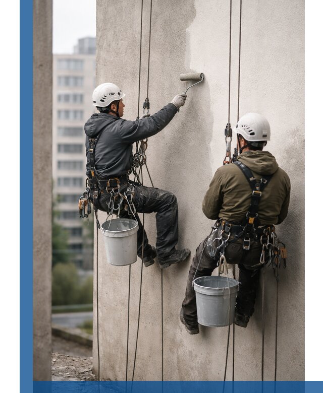 Покраска фасадов высотными альпинистами в Прохладном с гарантией