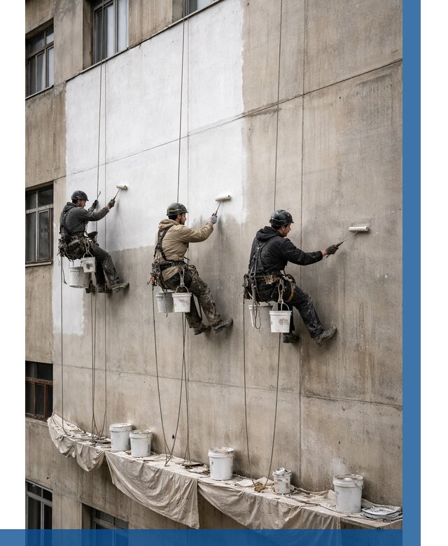 Покраска бетонного фасада в Прохладном от 379 р за м2 | ВЫСОТНИК-Прх