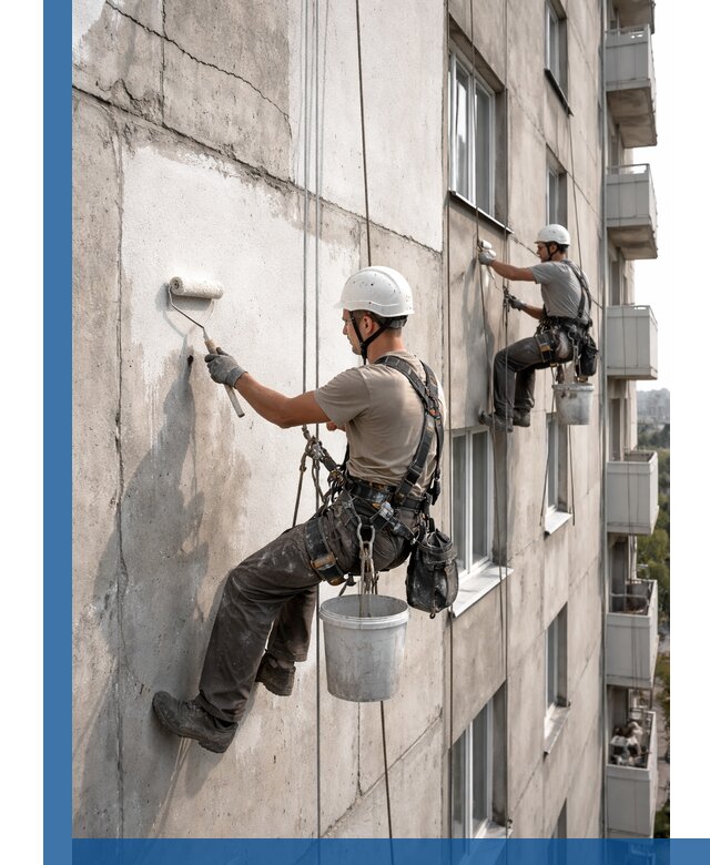 Покраска бетонного фасада в Прохладном для жилых и промышленных объектов