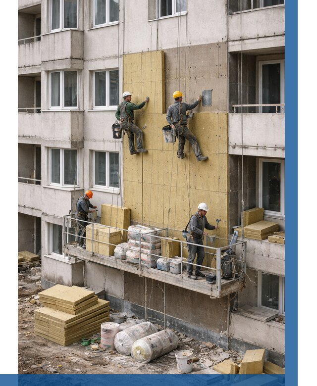 Утепление фасада минватой в Прохладном от 1625 р. | ВЫСОТНИК-Прх