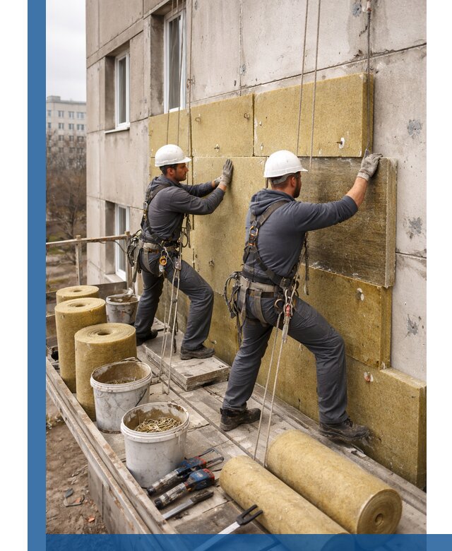 Утепление фасада минватой в Прохладном под ключ с гарантией