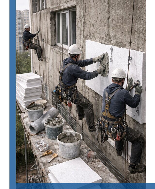 Утепление фасада пенополистиролом в Прохладном под ключ