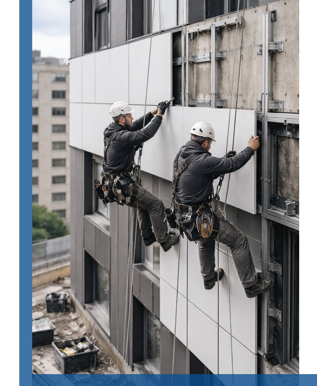 Монтаж композитных панелей фасада в Прохладном под ключ