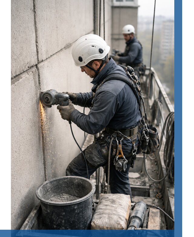 Штробление межпанельных швов в Прохладном от 1300 р. | ВЫСОТНИК-Прх