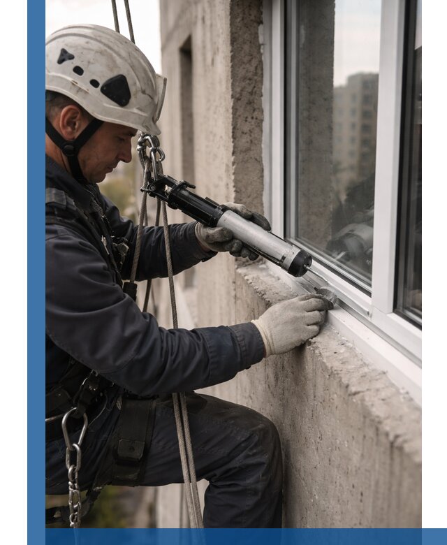 Герметизация оконных швов снаружи в Прохладном профессионально