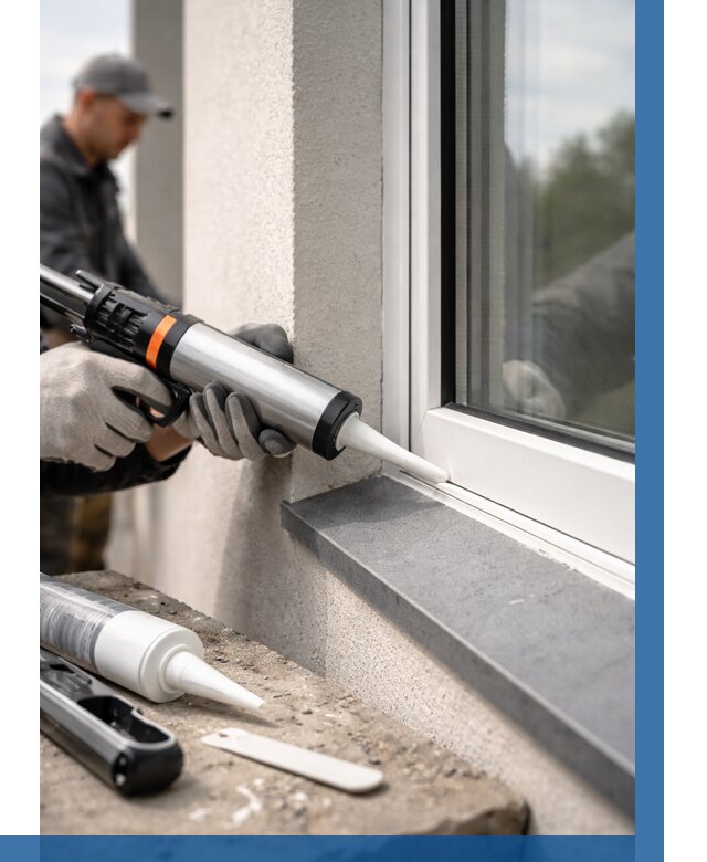 Герметизация монтажных швов окон в Прохладном от 704 р. | ВЫСОТНИК-Прх