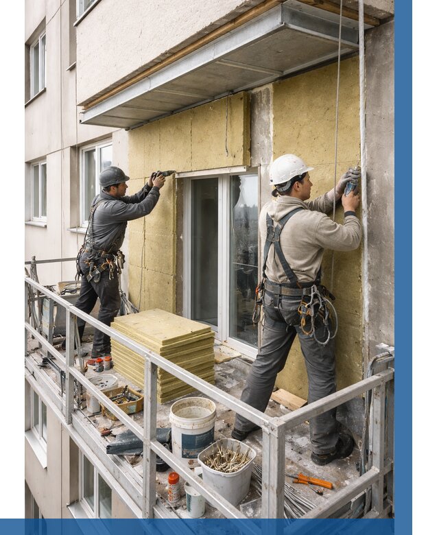 Утепление балкона снаружи в Прохладном от 1733 р. под ключ ВЫСОТНИК-Прх