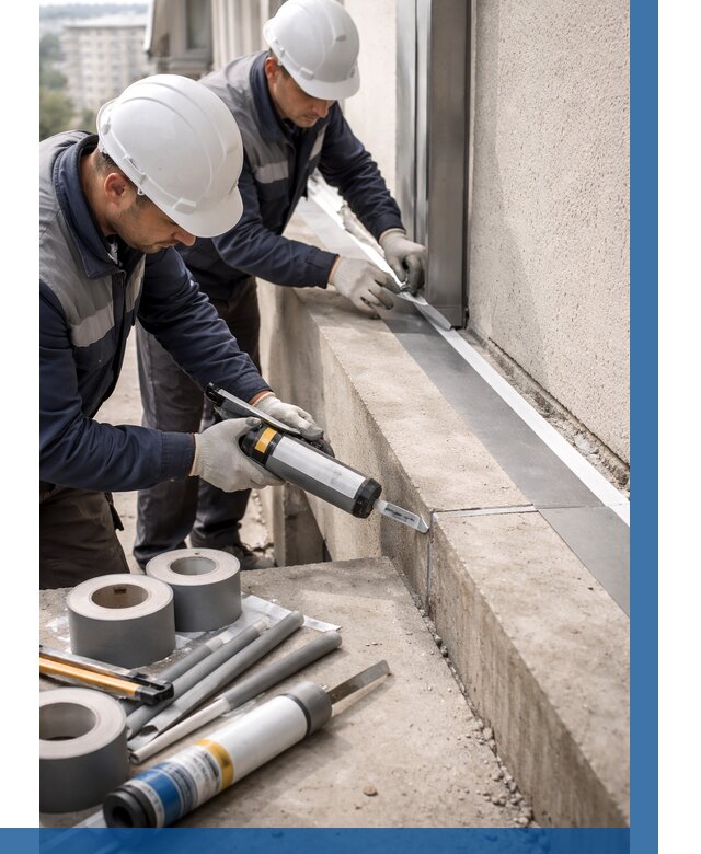 Герметизация примыкания балкона в Прохладном от 4875 р. | ВЫСОТНИК-Прх