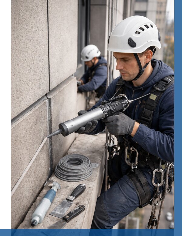 Герметизация деформационных швов фасада в Прохладном от 758 | ВЫСОТНИК-Прх