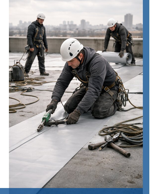 Ремонт мембранной кровли в Прохладном от 1950 р./м2 | ВЫСОТНИК-Прх