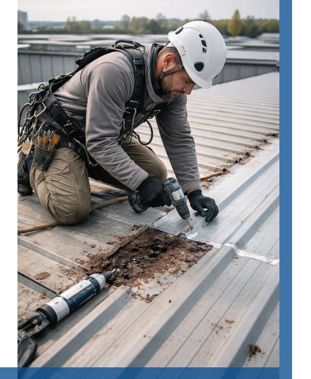 Ремонт профнастила на кровле в Прохладном от 758 р. | ВЫСОТНИК-Прх