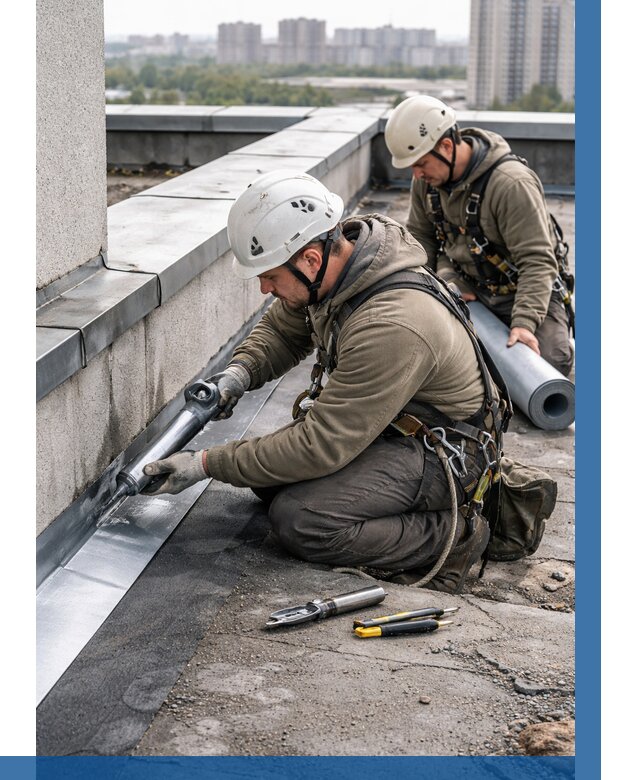 Ремонт кровельных примыканий в Прохладном от 1300 р. | ВЫСОТНИК-Прх