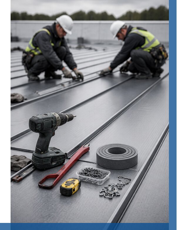 Монтаж фальцевой кровли в Прохладном от 1950 р. | ВЫСОТНИК-Прх