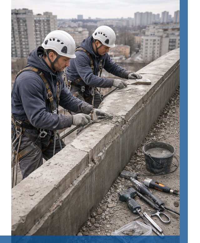 Ремонт парапета на кровле в Прохладном от 1625 р. | ВЫСОТНИК-Прх