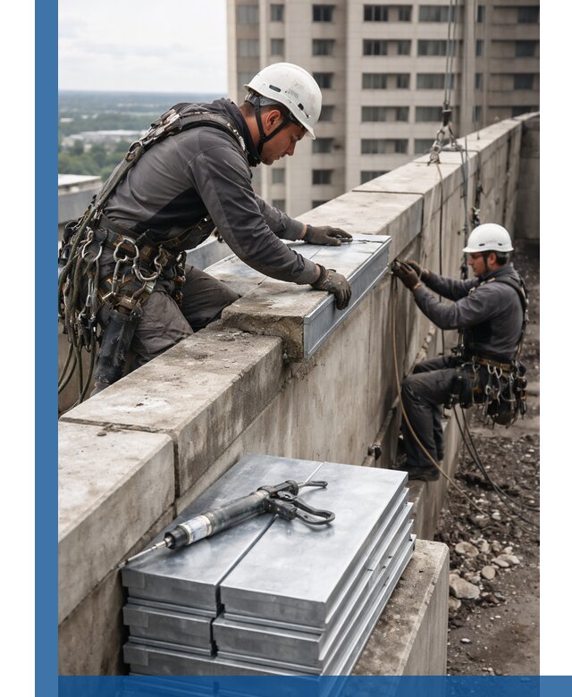 Замена парапетных крышек и установка новых в Прохладном