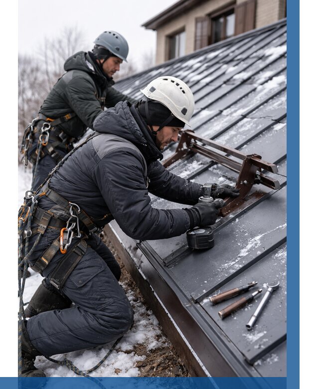 Монтаж снегозадержателей в Прохладном от 487 р. | ВЫСОТНИК-Прх