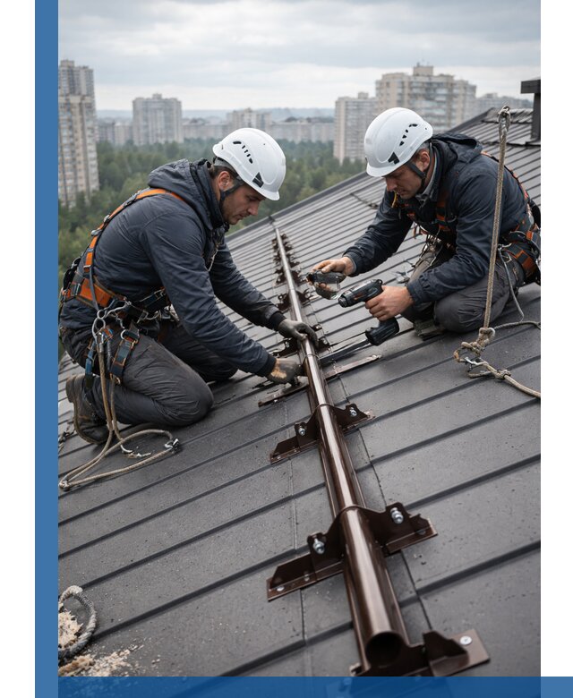 Монтаж снегозадержателей на кровле зданий в Прохладном под ключ