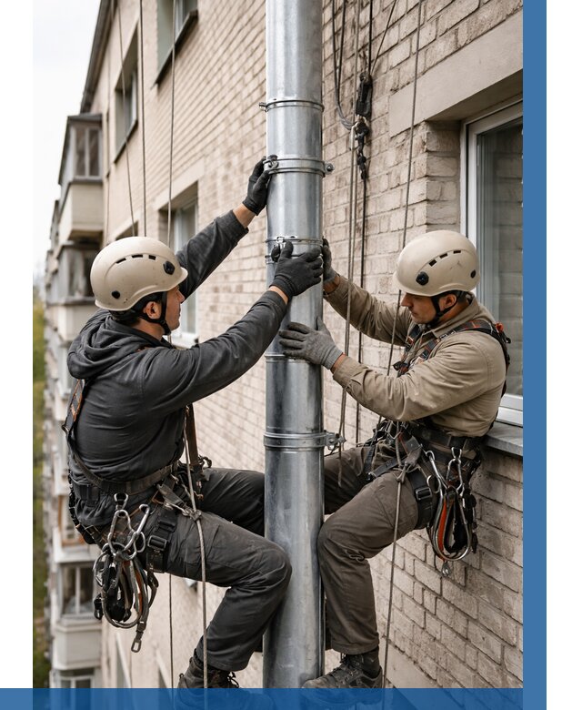 Замена водосточных труб в Прохладном от 7041 р. | ВЫСОТНИК-Прх