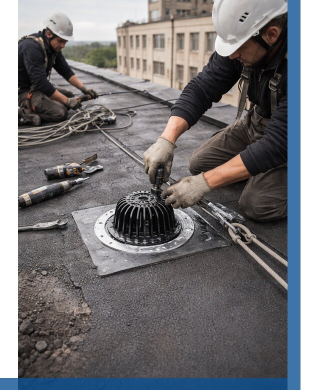 Установка водосточных воронок в Прохладном цена от 3792 р. | ВЫСОТНИК-Прх