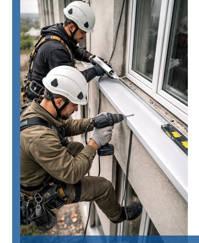 Профессиональный монтаж оконных отливов и отведения воды в Прохладном