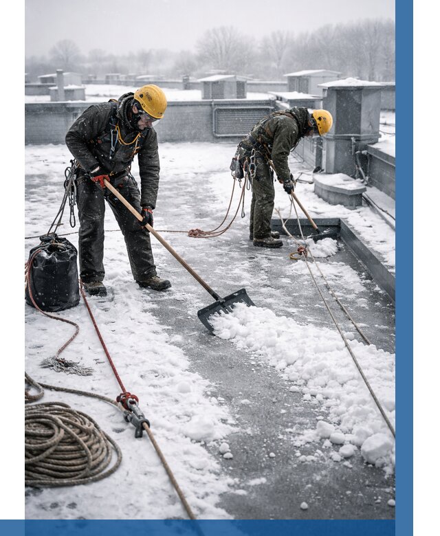 Очистка крыши от снега в Прохладном от 8125 р. | ВЫСОТНИК-Прх