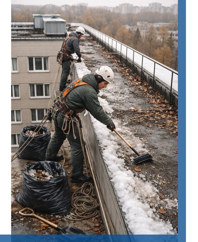 Очистка кровли по периметру в Прохладном от 596 р. | ВЫСОТНИК-Прх