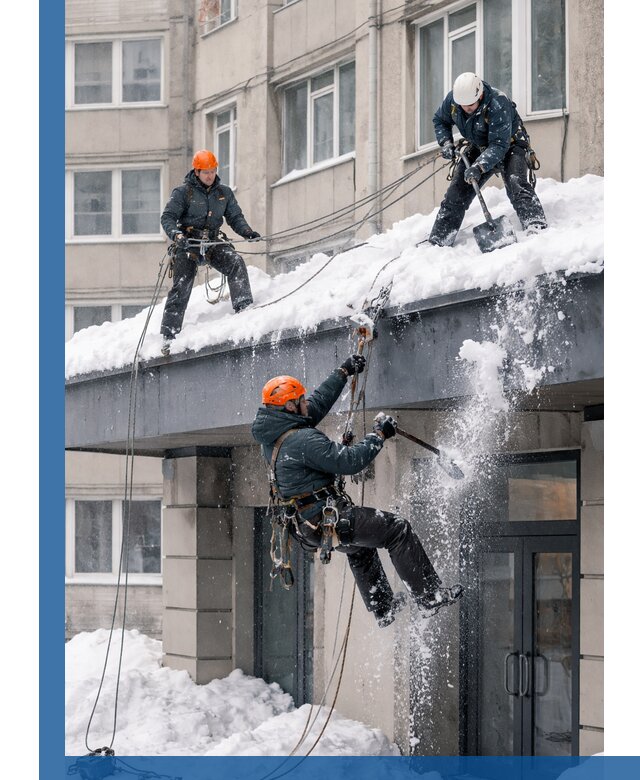 Безопасная очистка навесов от снега в Прохладном круглогодично