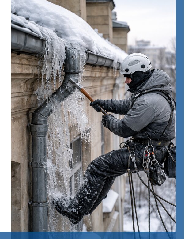 Очистка водостоков от льда в Прохладном от 3792 р. | ВЫСОТНИК-Прх