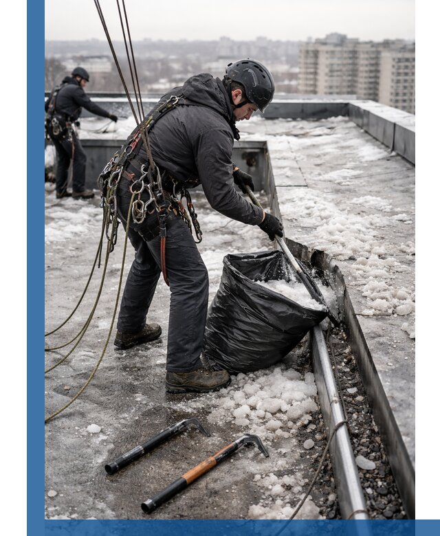 Аварийная очистка кровли в Прохладном от промальпинистов