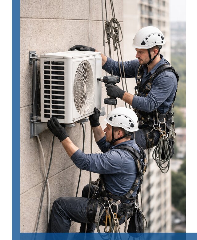 Монтаж внешнего блока кондиционера в Прохладном установка и крепление