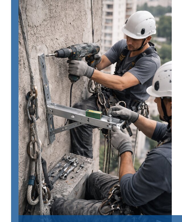 Установка кронштейнов кондиционера и крепежа в Прохладном