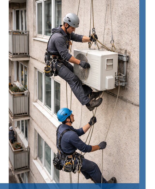 Перенос внешнего блока кондиционера в Прохладном от 9750 р.| ВЫСОТНИК-Прх