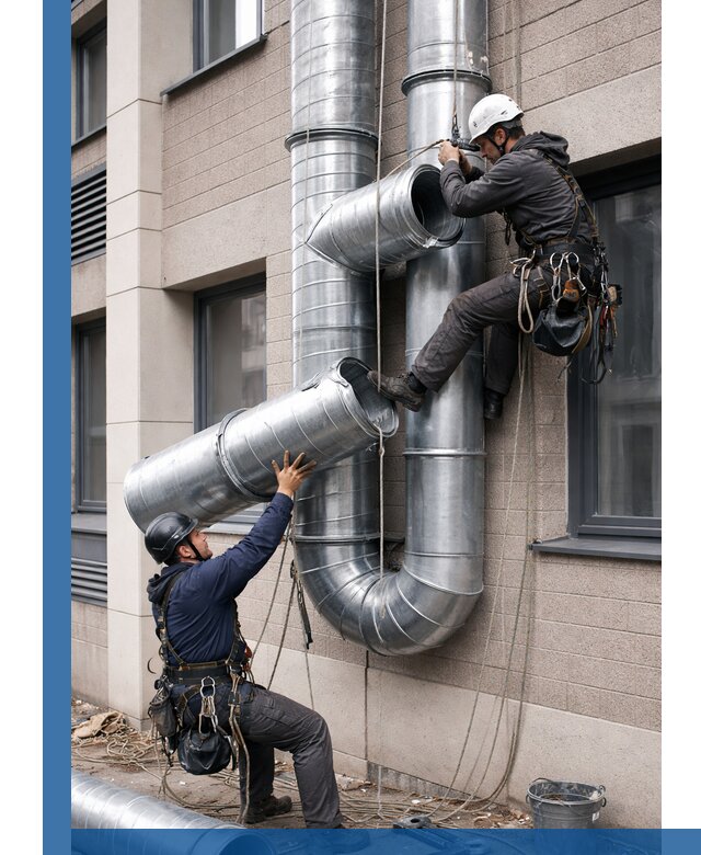 Монтаж фасадных воздуховодов в Прохладном с герметизацией и крепежом