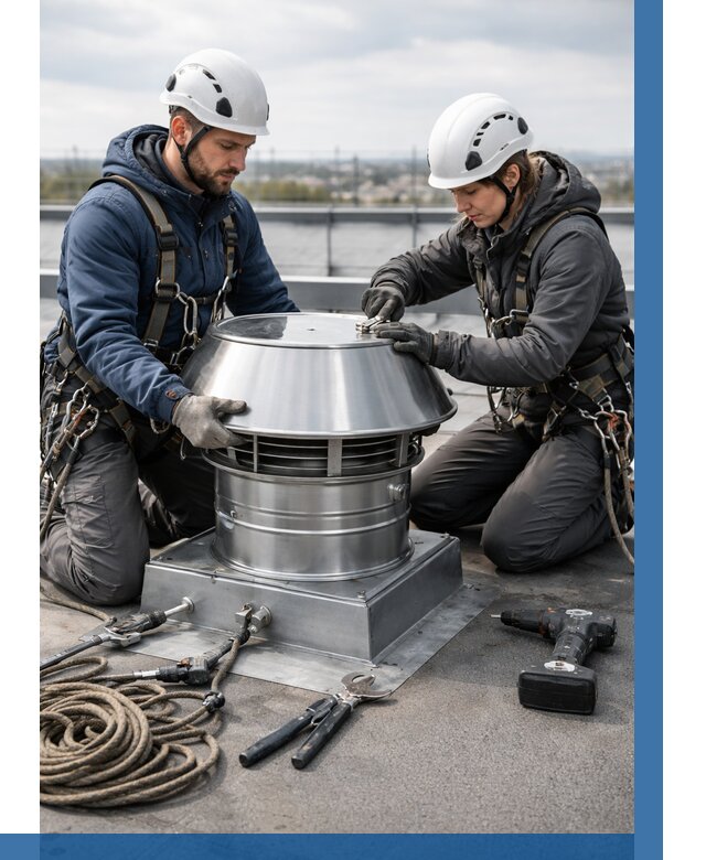 Установка дефлекторов на кровле в Прохладном от 4875 р. | ВЫСОТНИК-Прх