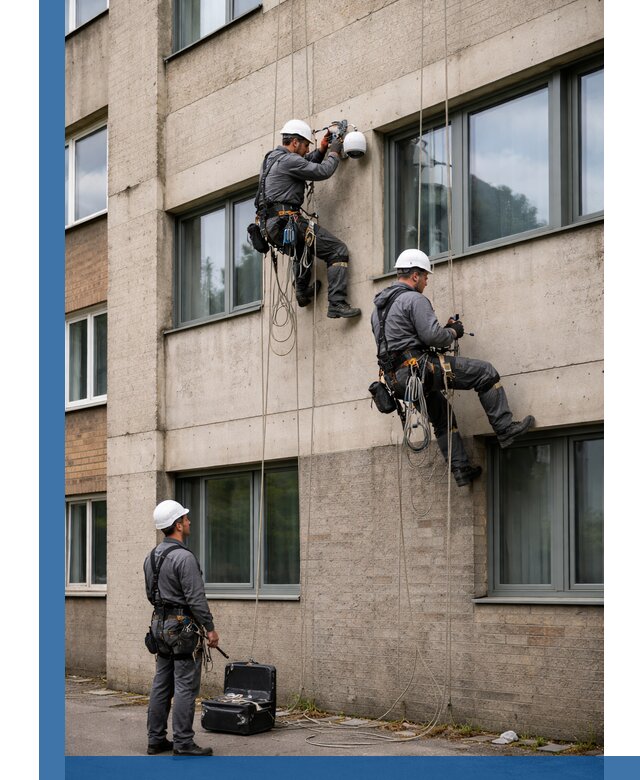 Монтаж фасадных камер видеонаблюдения в Прохладном под ключ
