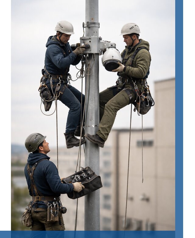 Установка видеокамер на мачте в Прохладном от 9208 р. | ВЫСОТНИК-Прх