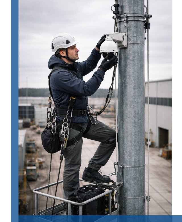 Профессиональная установка видеокамер на мачте в Прохладном