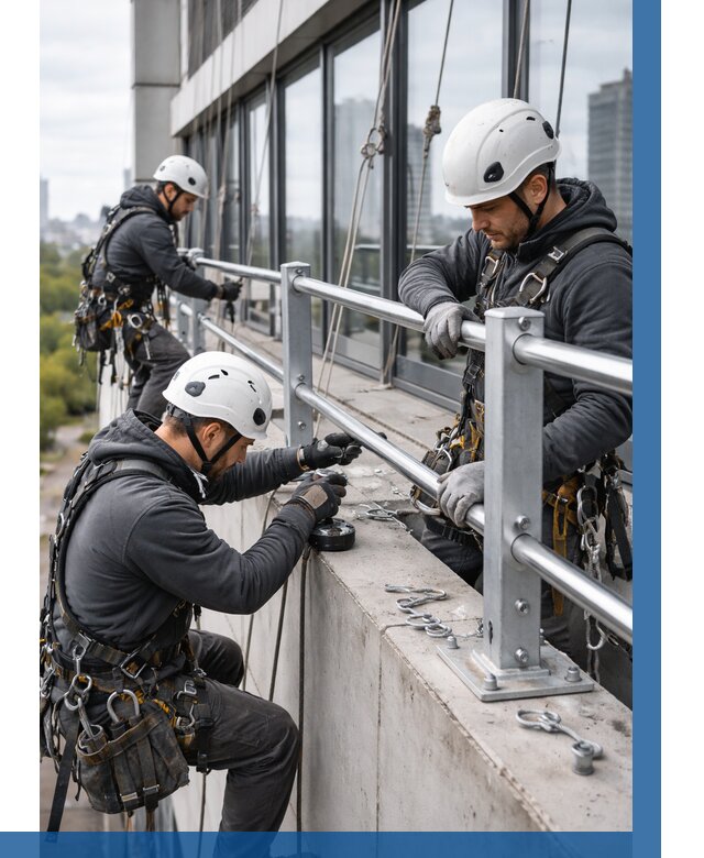 Монтаж ограждений на высоте в Прохладном, от 1300 р. | ВЫСОТНИК-Прх