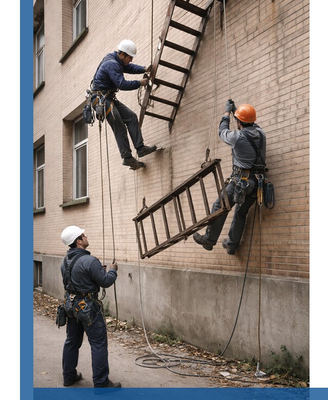 Демонтаж пожарной лестницы в Прохладном быстро и безопасно